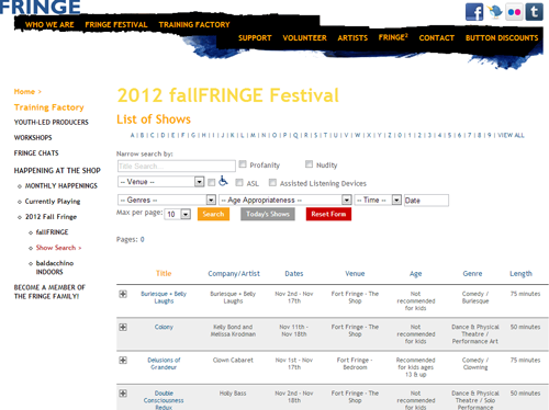 Capital Fringe Festival: Show Database